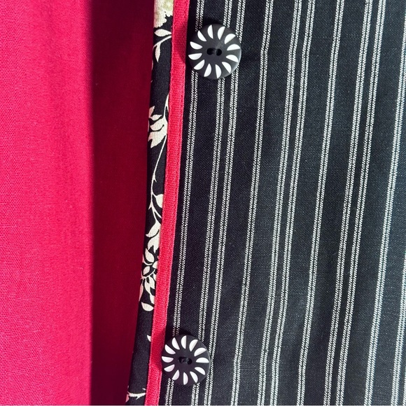 Vtg Koos of Course Blazer Linen Blend Black Reversible to Red Stunning Sz Large - Picture 5 of 10